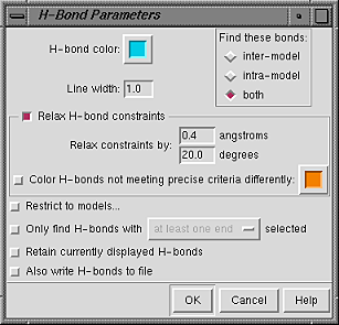 H-Bond parameter panel